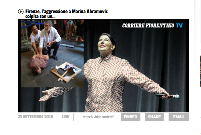 In alto a sinistra, l'appuntato scelto Emilio Figus, al centro Marina Abramovic