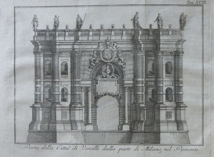 Uno dei disegni che riproducono l'antica Porta Milano, abbattuta all'inizio del 1700