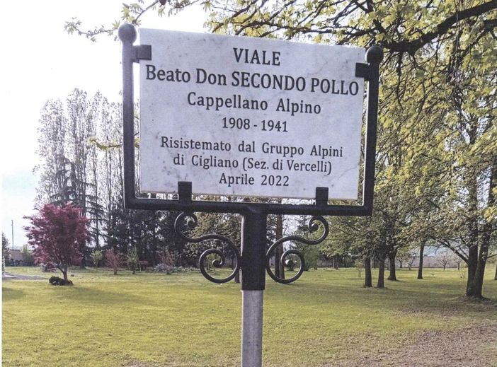 Intitolato a don Pollo il viale del santuario, restaurato dagli Alpini di Cigliano Intitolato a don Pollo il viale del santuario, restaurato dagli Alpini di Cigliano