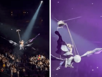 Katy Perry, incidente durante il concerto: la cantante perde l'equilibrio mentre vola sul pubblico