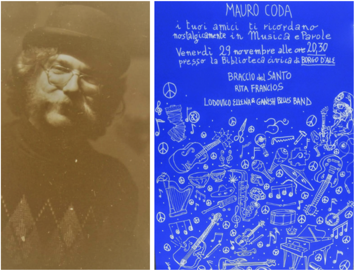Mauro Coda e la locandina dell'evento
