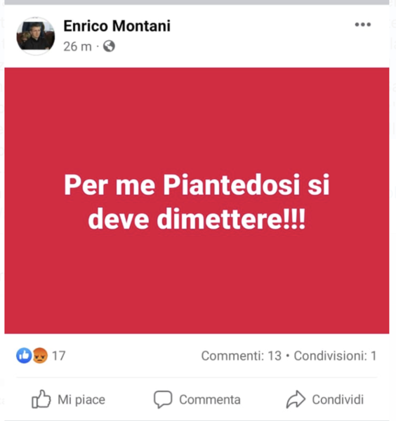 L'ex senatore Montani: «Piantedosi, dimettiti». Poi il post viene cancellato L'ex senatore Montani: «Piantedosi, dimettiti». Poi il post viene cancellato