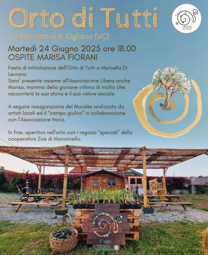 Intitolazione dell'Orto di Tutti a Marcella Da Levrano, vittima di mafia Intitolazione dell'Orto di Tutti a Marcella Da Levrano, vittima di mafia