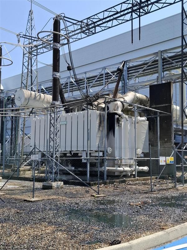 Il trasformatore interessato dall'incendio