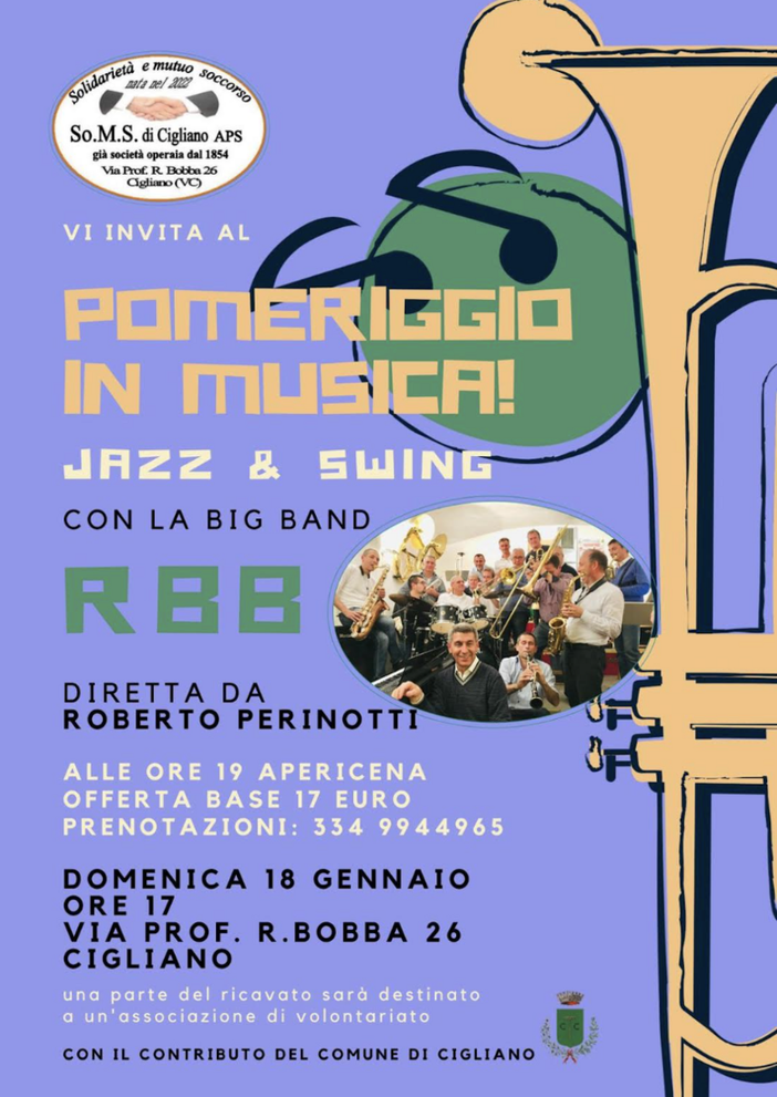 Armonia Jazz e Swing con Roberto Perinotti, a Cigliano Armonia Jazz e Swing con Roberto Perinotti, a Cigliano