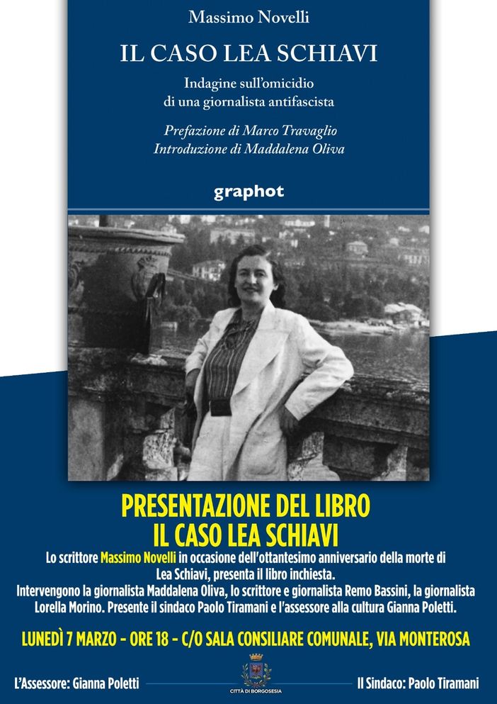 Lea Schiavi, la "figlia dimenticata" di Borgosesia riscoperta da Massimo Novelli