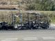 I resti del mezzo andato a fuoco
