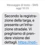 "Hai preso una multa": il nuovo Sms truffa che gira a Vercelli