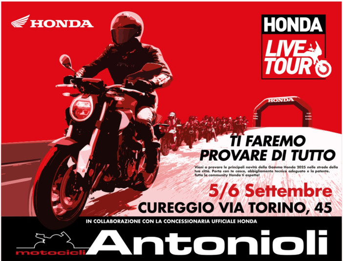 Honda Live Tour da Antonioli Motocicli: il 5 e 6 settembre si provano i modelli Honda