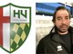 A sinistra lo stemma di Engas Hockey Vercelli, a destra il direttore sportivo di HV, Davide Costanzo