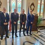 Da sinistra Claudio Orecchia, Giuseppe Manca, Pier Mario Falletti e il prefetto Lucio Parente