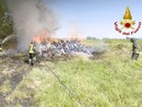 Incendio in cascina, intervento dei Vigili del fuoco