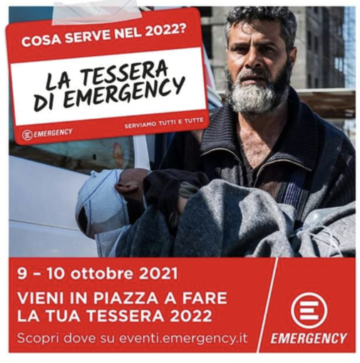 Tesseramento Emergency, sabato in piazza Cavour