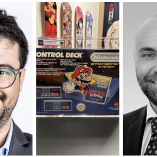A sinistra, Alberto Trussardi (founder The Games Market) e, a destra, Pablo Carrara (presidente Meeting Art)