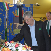 Bossi nel 2016 ai funerali di Gianluca Buonanno