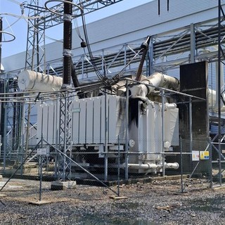 Il trasformatore interessato dall'incendio