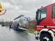 Masserano, camion di trasporto plastica finisce fuori strada