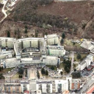 L'ospedale Sant'Andrea come si presenta oggi visto dall'alto