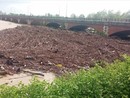 La situazione dei detriti al ponte sulla Sesia