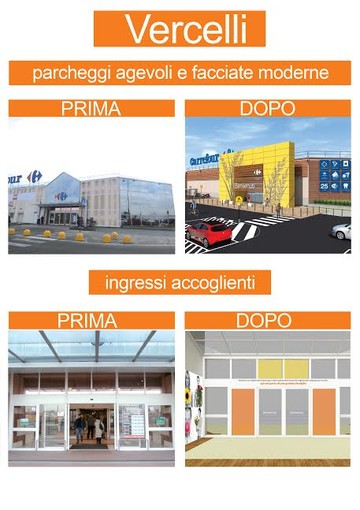 Nuovo look per il Centro Commerciale Carrefour di Vercelli Nuovo look per il Centro Commerciale Carrefour di Vercelli