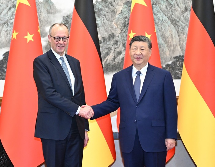 Il leader cinese Xi Jinping incontra a Pechino il cancelliere tedesco Merz Il leader cinese Xi Jinping incontra a Pechino il cancelliere tedesco Merz