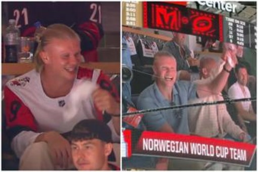 Haaland, altro che Mondiali: va a vedere l'hockey Haaland, altro che Mondiali: va a vedere l'hockey
